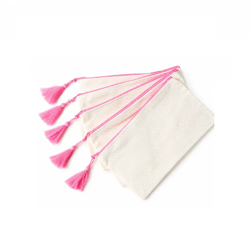 Cosmetiquera con Zipper y Borla