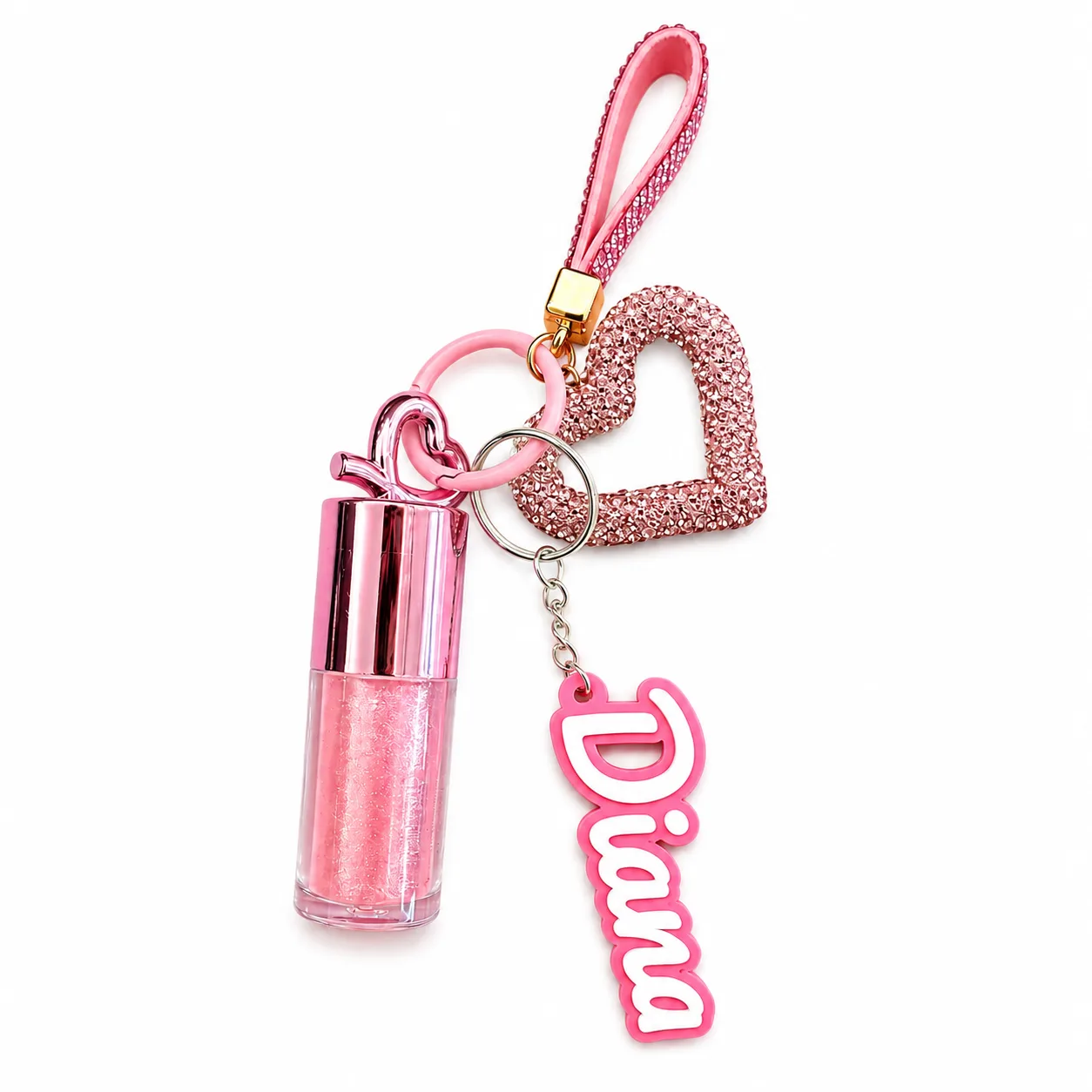 Llavero Corazon con Piedritas + Gloss