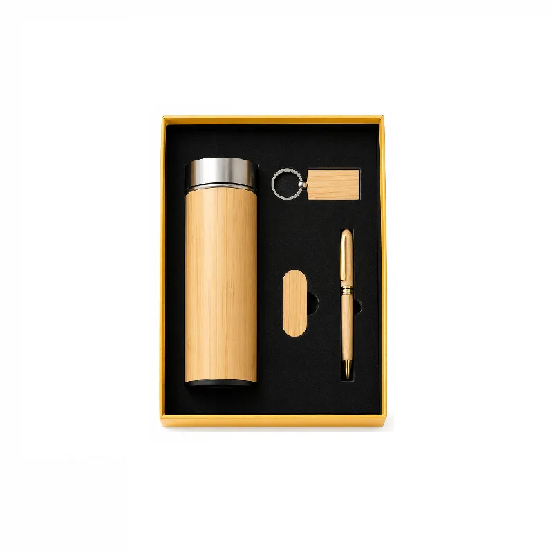 Set de Termo, Lllavero, Memoria Usb + Lapicero